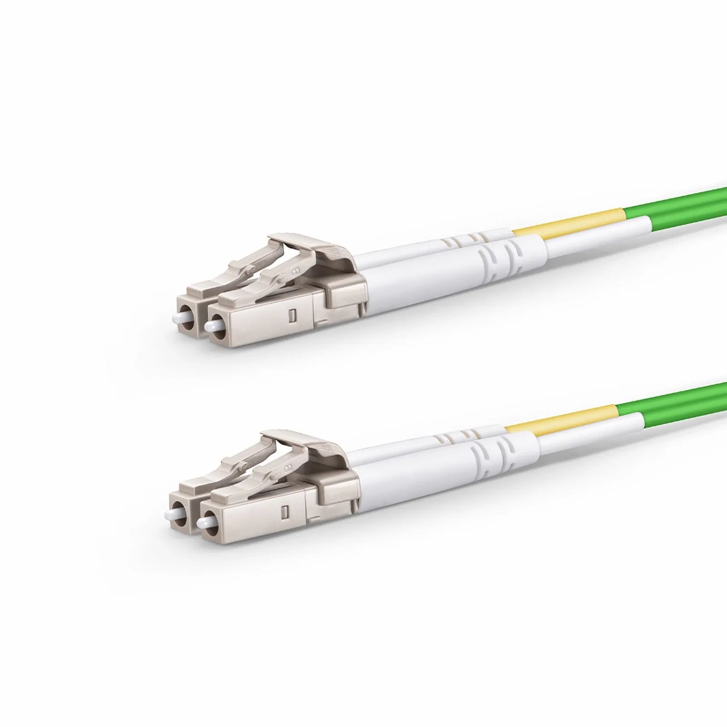 10m (33ft) Fiber Patch Cable, 2 Fibers, LC UPC Duplex to LC UPC Duplex, Multimode (OM5), Riser (OFNR), 2.0mm, Tight-Buffered, Lime Green