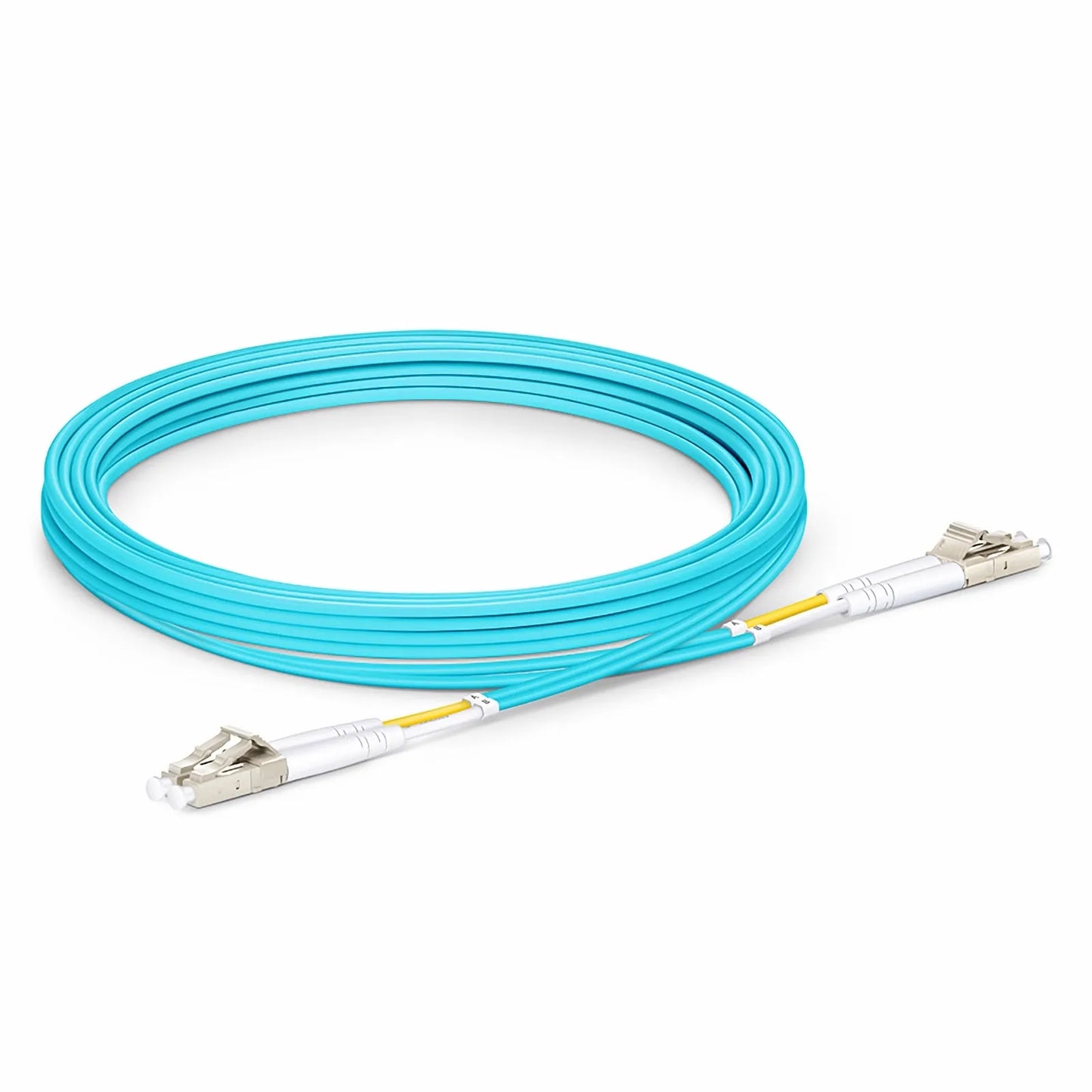 3m (10ft) Fiber Patch Cable, 2 Fibers, LC UPC Duplex to LC UPC Duplex, Multimode (OM3), Riser (OFNR), 2.0mm, Tight-Buffered, Aqua