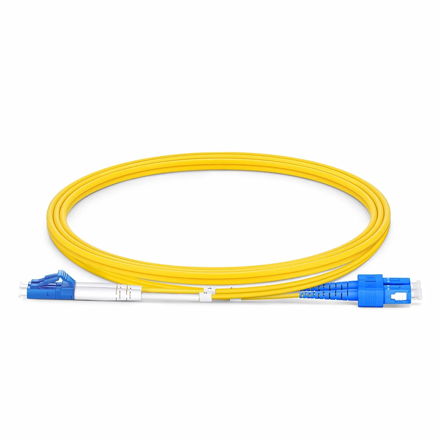 1m (3ft) Fiber Patch Cable, 2 Fibers, LC UPC Duplex to SC UPC Duplex, Single Mode (OS2), Riser (OFNR), 2.0mm, Tight-Buffered, Yellow