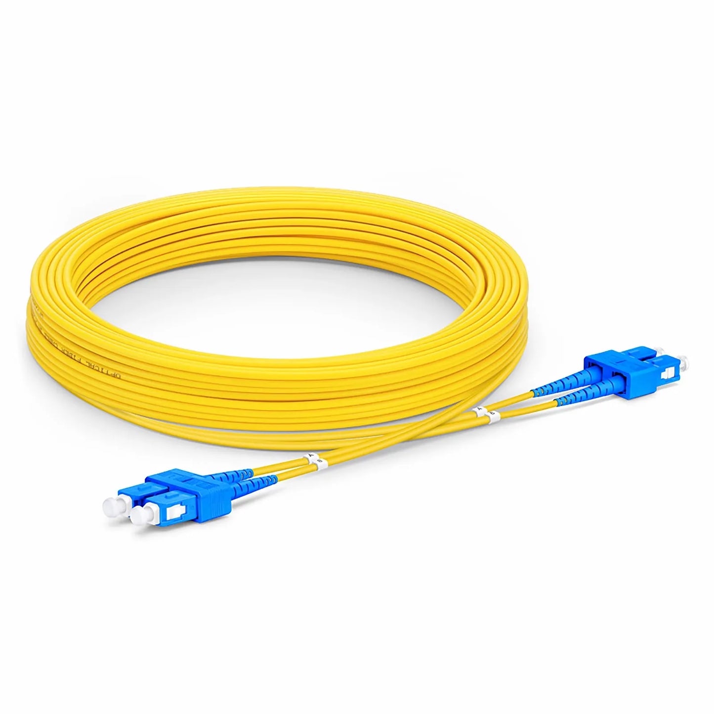 10m (33ft) Fiber Patch Cable, 2 Fibers, SC UPC Duplex to SC UPC Duplex, Single Mode (OS2), Riser (OFNR), 2.0mm, Tight-Buffered, Yellow