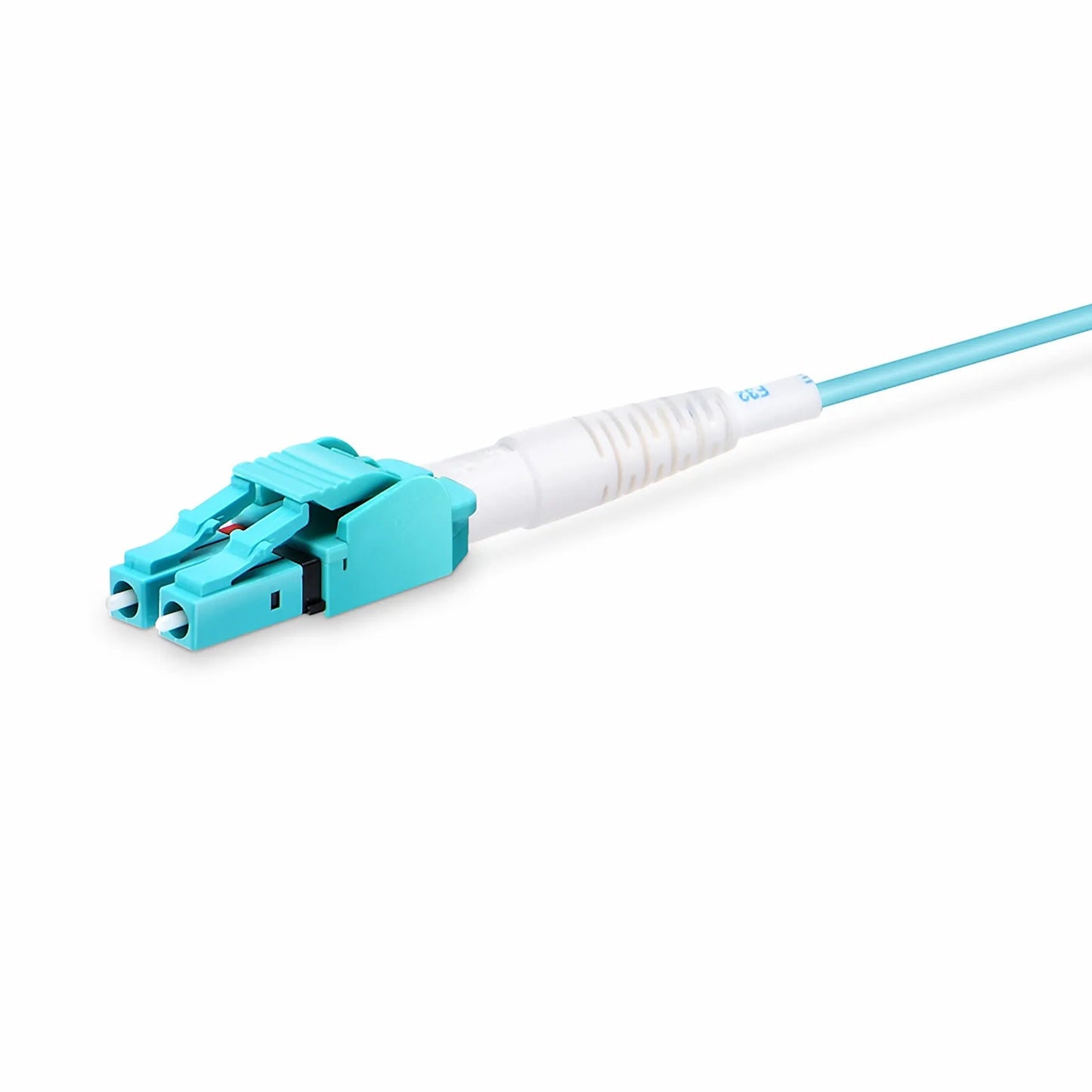 5m (16ft) Fiber Patch Cable, 2 Fibers, LC UPC Duplex to LC UPC Duplex Switchable Clip Uniboot, Multimode (OM3), Riser (OFNR), 2.0mm, Aqua