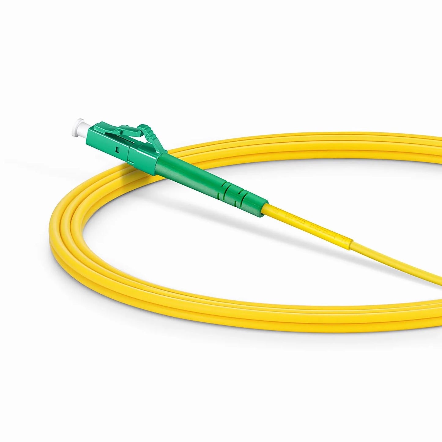 2m (7ft) Fiber Patch Cable, 1 Fiber, LC APC Simplex to LC APC Simplex, Single Mode (OS2), Riser (OFNR), 2.0mm, Tight-Buffered, Yellow, 10 Pcs/Pack