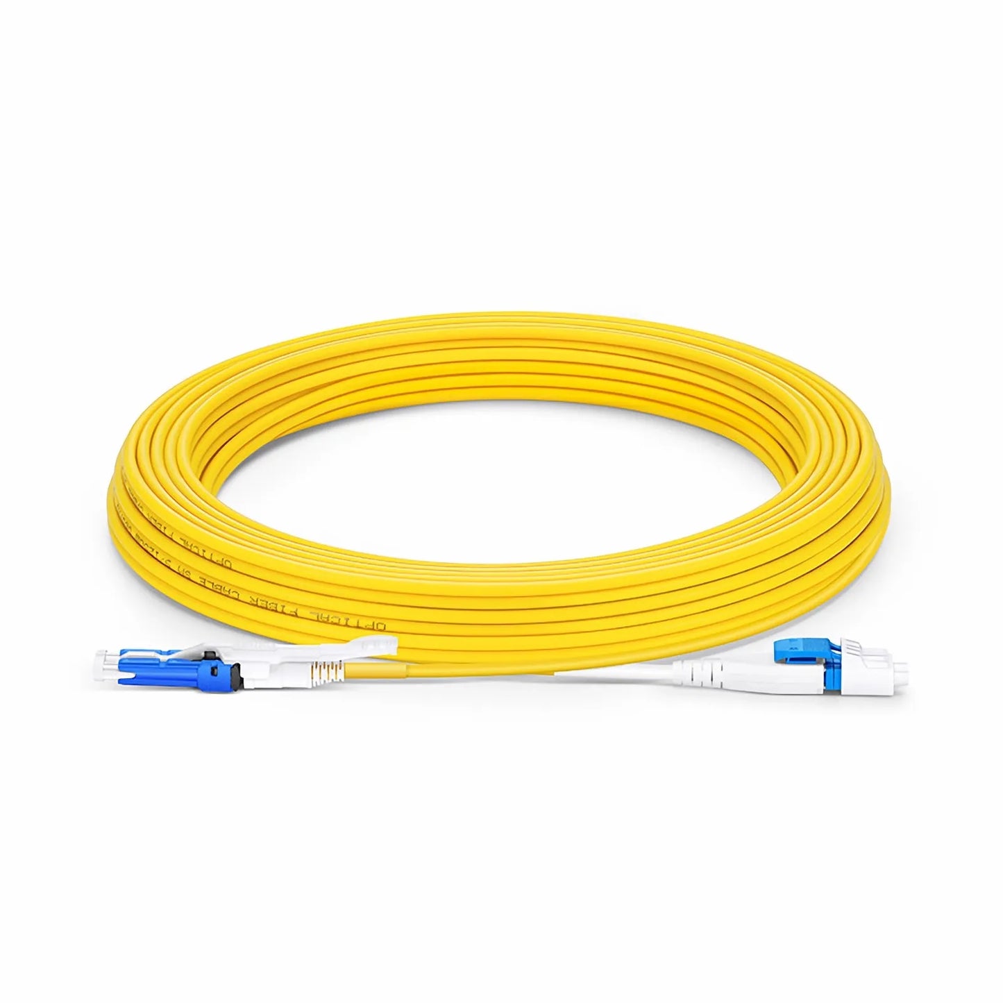 10m (33ft) Fiber Patch Cable, 2 Fibers, CS™ UPC Duplex to LC UPC Duplex Flat Clip Uniboot, Single Mode (OS2), Riser (OFNR), 2.0mm, Yellow, for 200/400G Network Connection