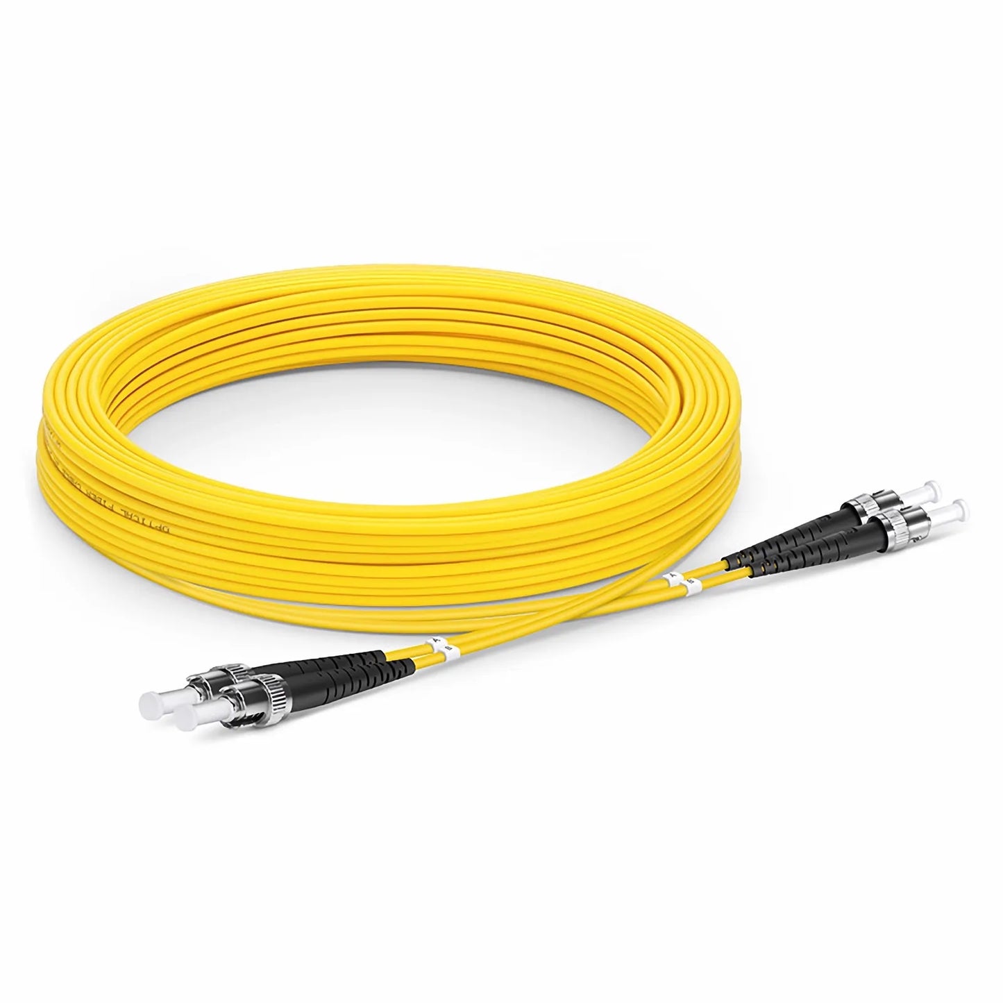 10m (33ft) Fiber Patch Cable, 2 Fibers, SC UPC Duplex to ST UPC, Single Mode (OS2), Riser (OFNR), 2.0mm, Tight-Buffered, Yellow