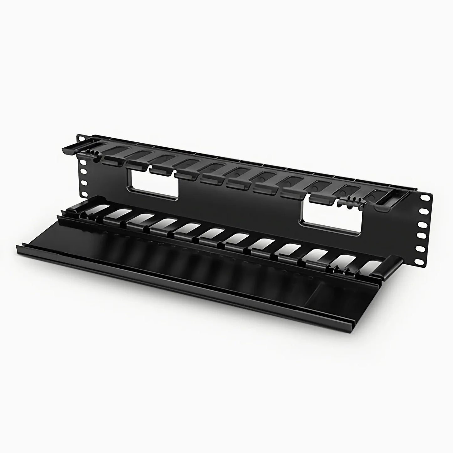 Horizontal Single Sided Manager, 2RU, Finger Duct with Cover, 3.43 in. Depth