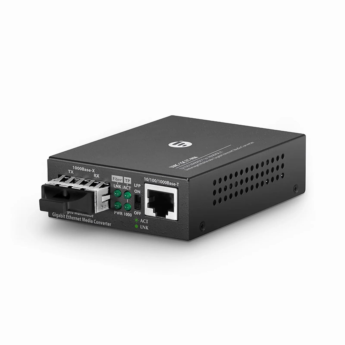 Unmanaged 1x 10/100/1000Base-T to 1x 1000Base-X Multimode SC 850nm 220/550m Gigabit Ethernet Media Converter, European Plug standard