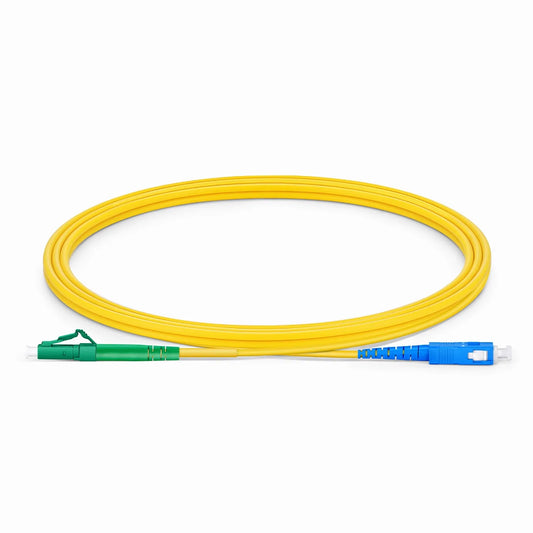 2m (7ft) Fiber Patch Cable, 1 Fiber, LC APC Simplex to SC UPC Simplex, Single Mode (OS2), Riser (OFNR), 2.0mm, Tight-Buffered, Yellow