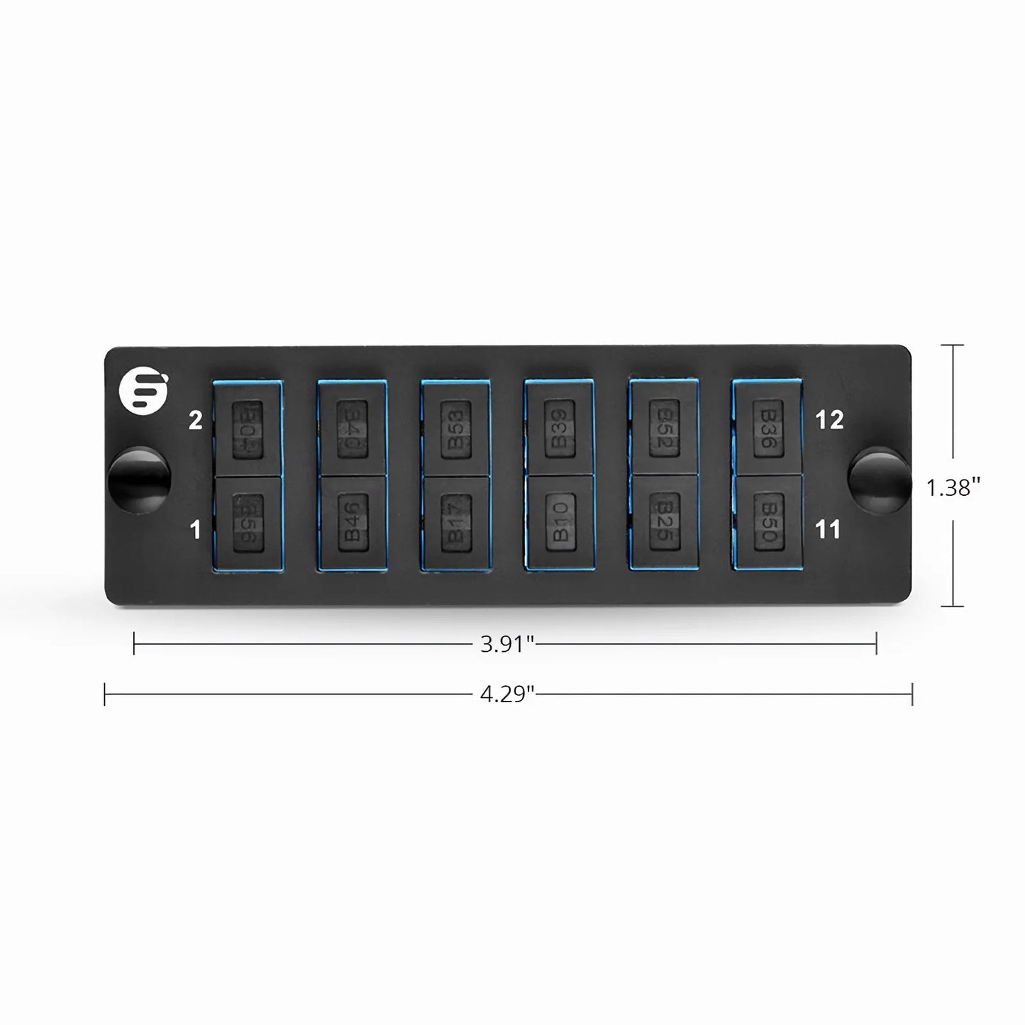 FHD™ Fiber Adapter Panel, 12 Fibers OS2 Single Mode, 6 x SC UPC Duplex (Blue) Adapter, Ceramic Sleeve