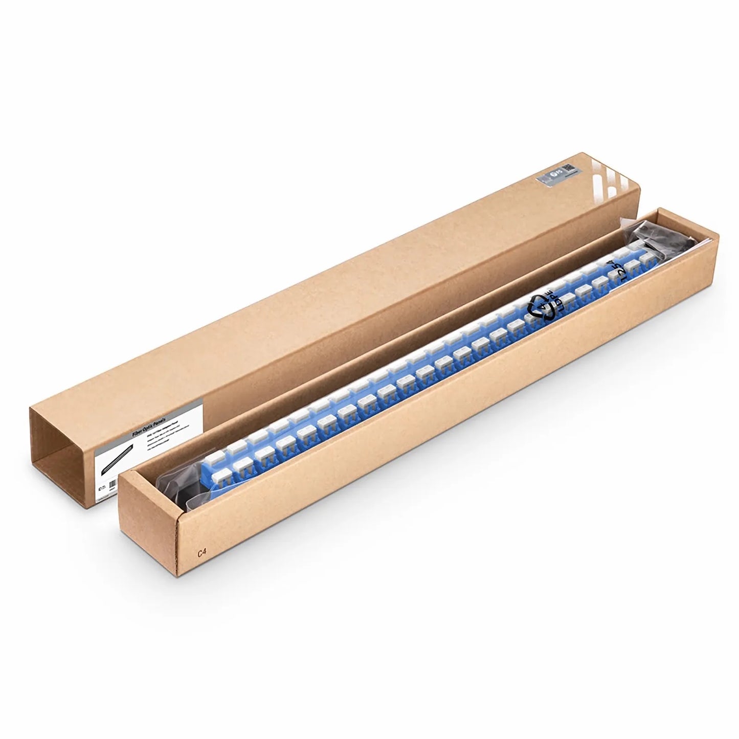 FHU™ 1U 19'' Fiber Adapter Panel, 96 Fibers OS2 Single Mode, 48 x LC UPC Duplex (Blue) Adapter, Ceramic Sleeve