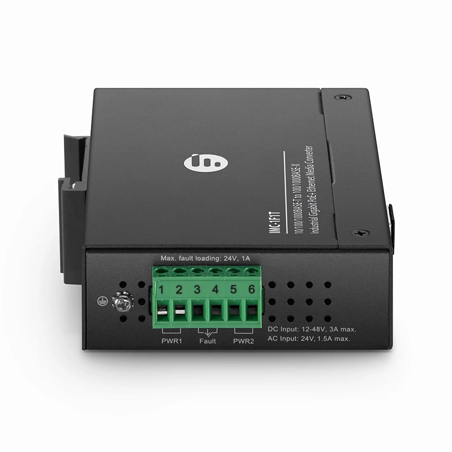 Industrial Unmanaged 1x 10/100/1000Base-T RJ45 to 1x 100/1000Base-X SFP Gigabit PoE+ Ethernet Media Converter