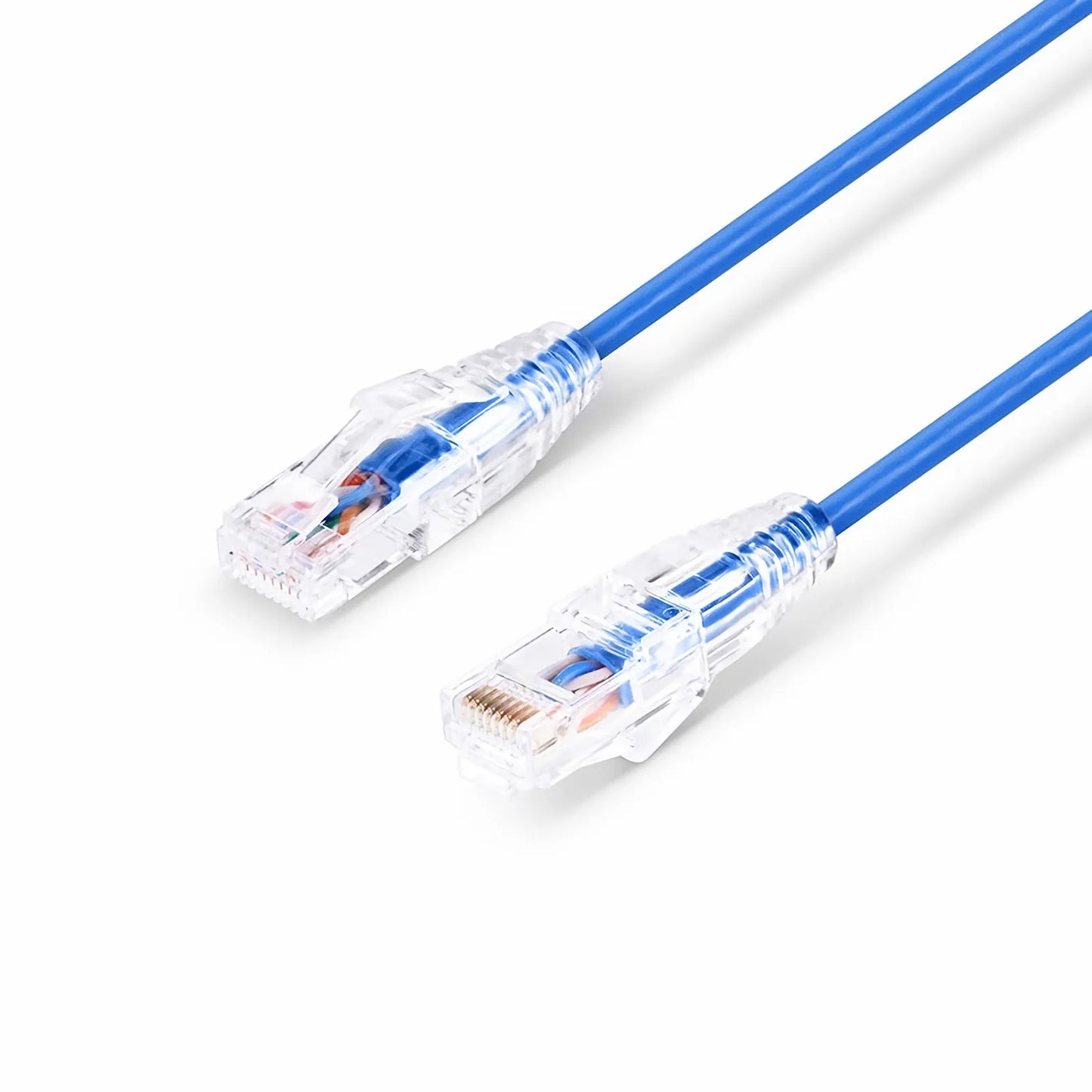 1.5ft (0.5m) Cat6 28AWG Snagless Unshielded (U/UTP) PVC CM Small Diameter High-Flex Ethernet Network Patch Cable, Blue, (10pcs/pack)