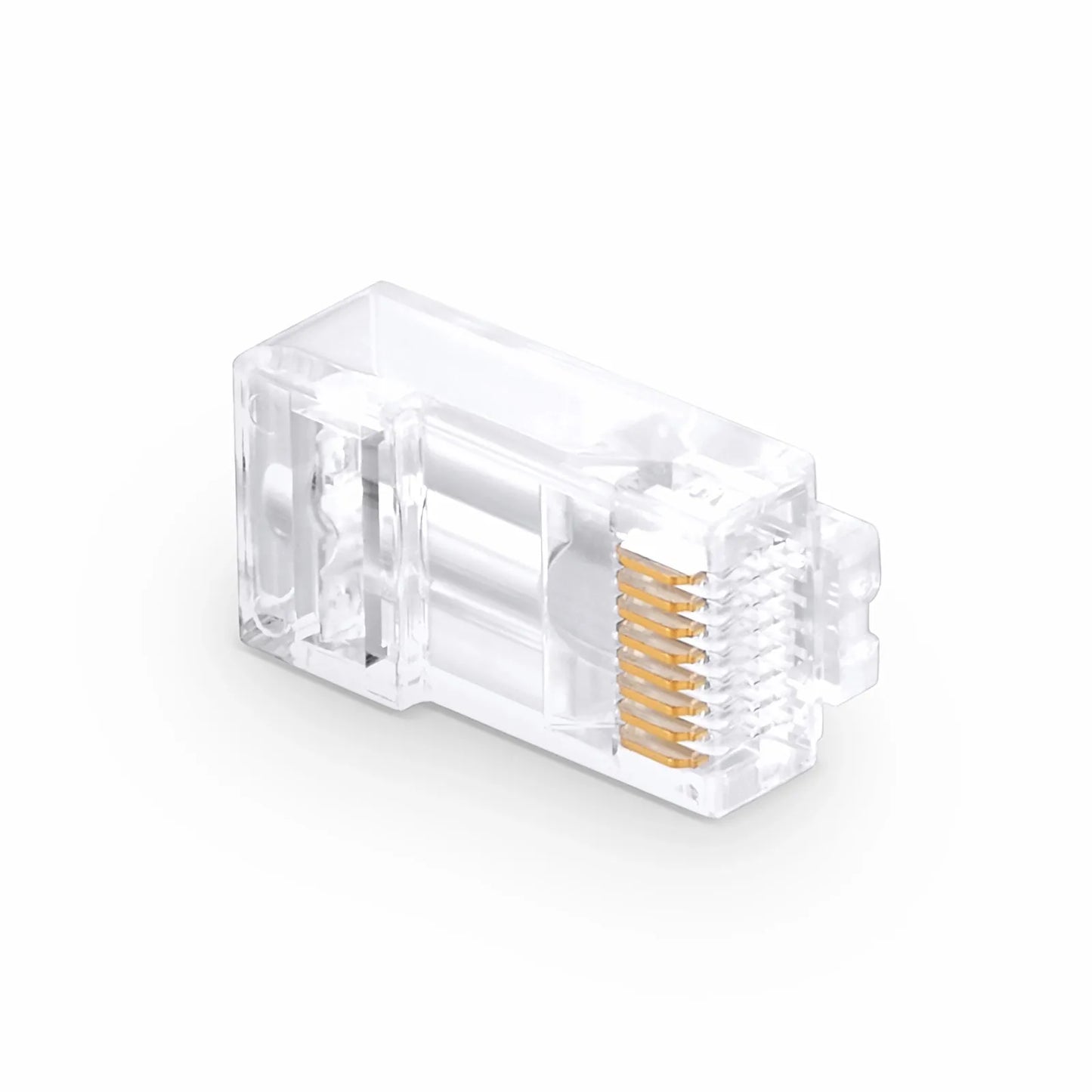 Cat6 RJ45 Pass Through Modular Plugs, Unshielded Network Connectors for 24AWG Twisted Pair Solid or Stranded Cable (50/Pack)