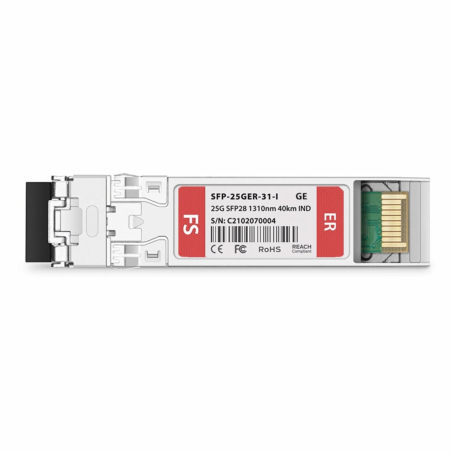 Generic Compatible 25GBASE-ER SFP28 1310nm 40km DOM Duplex LC/UPC SMF Optical Transceiver Module (Industrial)