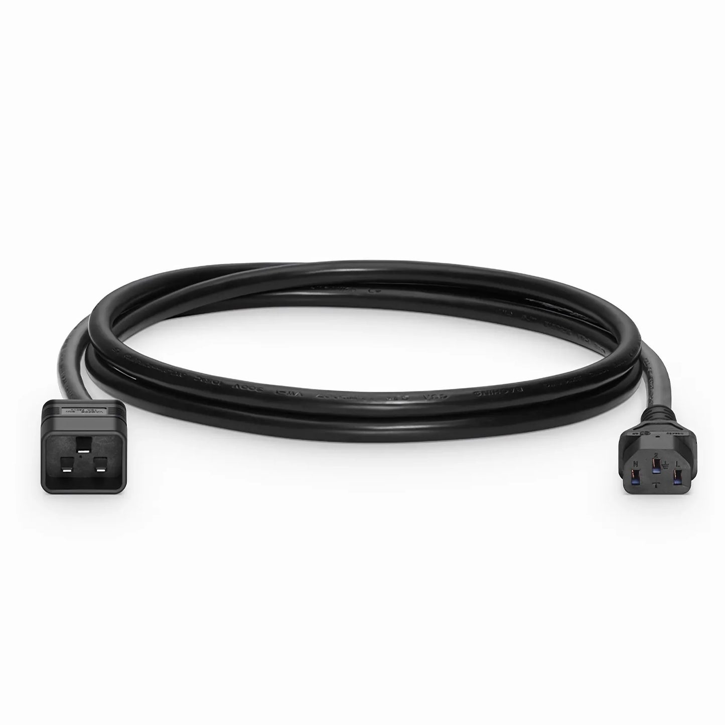 6ft (1.8m) IEC60320 C20 to IEC60320 C13 14AWG 250V/15A Power Cord, Black