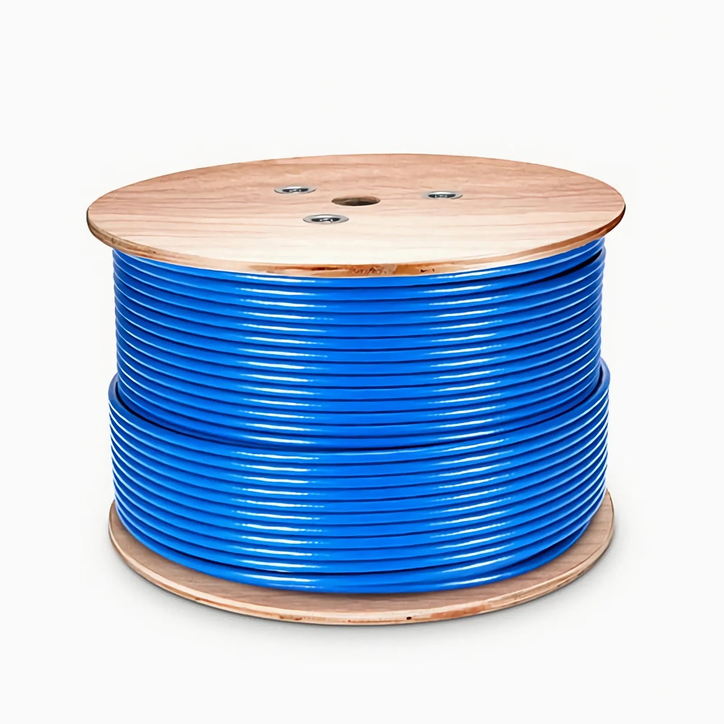 Cat6a Ethernet Bulk Cable, 1000ft (305m), 23AWG Solid Pure Bare Copper Wire, 750MHz, Shielded (F/UTP), PVC CMR, with Reel (Blue)