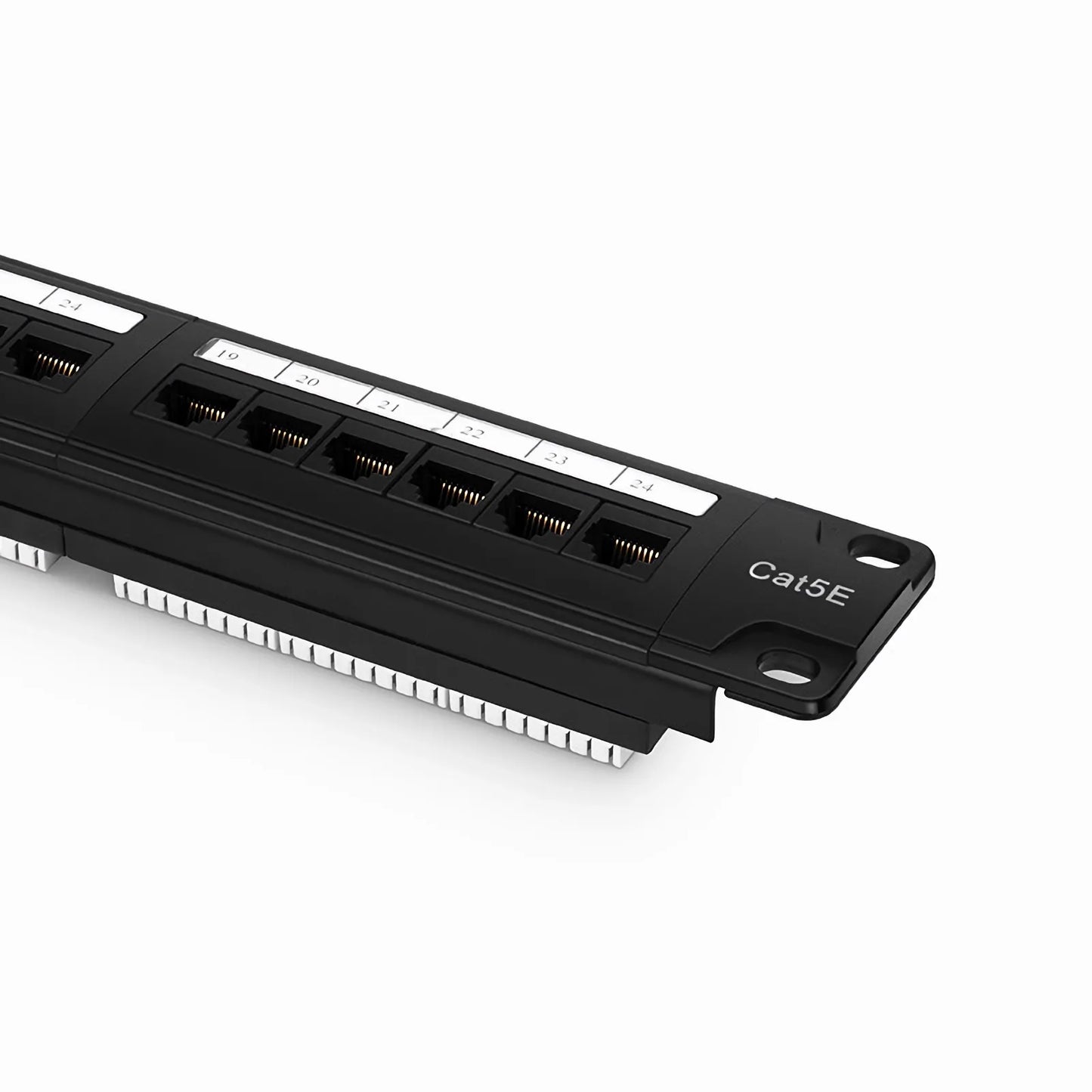 Cat5e 110-Style Patch Panel, 24-Port, 1RU, Cable Management Bar Included