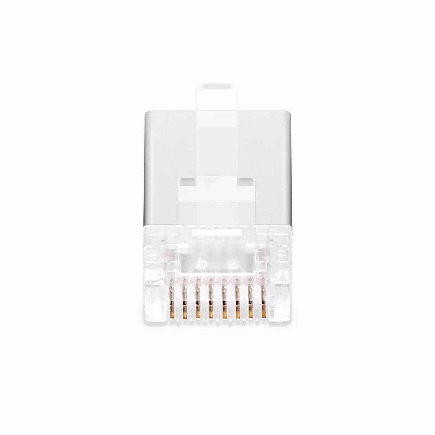 Cat6 RJ45 Pass Through Modular Plugs, Shielded Network Connectors for 24AWG Twisted Pair Solid or Stranded Cable (50/Pack)