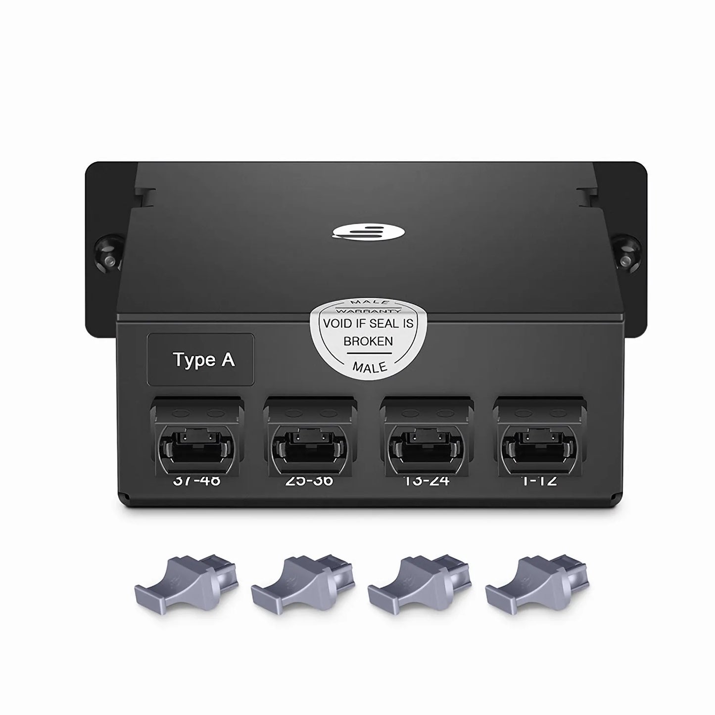 FHD™ MTP®-MDC Cassette, OS2 Single Mode, Type A, 48 Fibers, 4 x MTP®-12 (Male) to 8 x MDC 3-Port Duplex (Blue), 0.35dB Max.