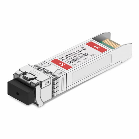 25GBASE-ER SFP28 1310nm 40km DOM Duplex LC/UPC SMF Optical Transceiver Module for FS Switches (Industrial)