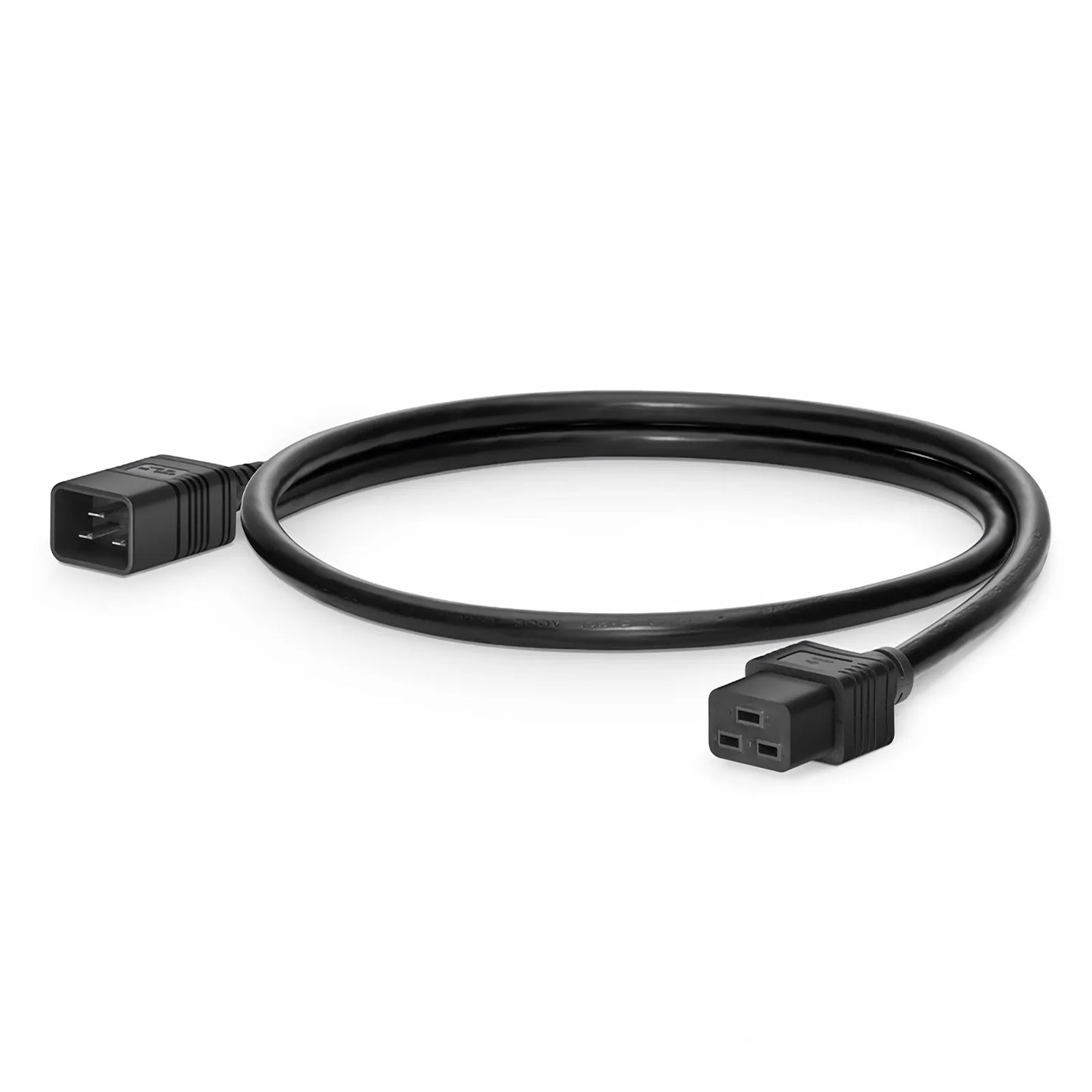 3ft (0.9m) IEC60320 C20 to IEC60320 C19 12AWG 250V/20A Power Extension Cord, Black