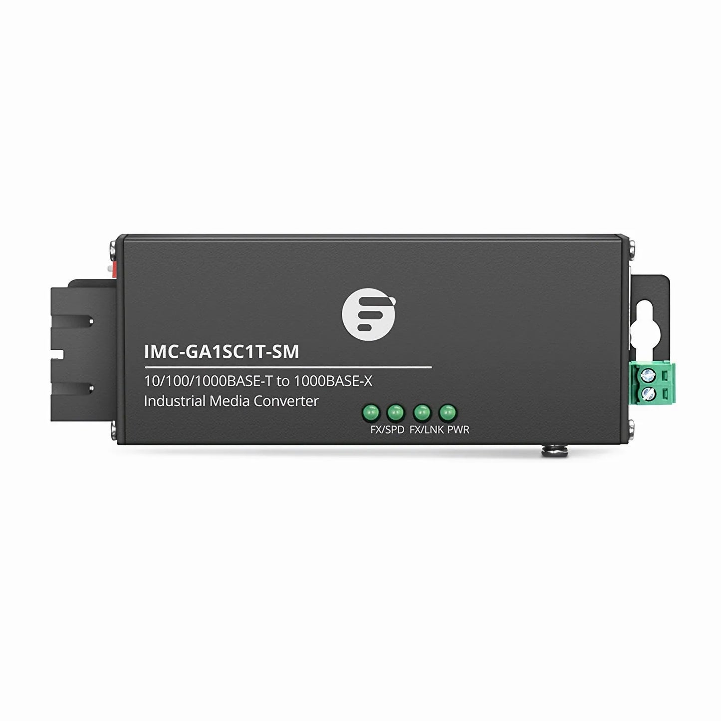 Mini Industrial Unmanaged 1x 10/100/1000Base-T RJ45 to 1x 1000Base-X Single Mode SC 1310nm 20km Gigabit Ethernet Media Converter, American Plug Standard