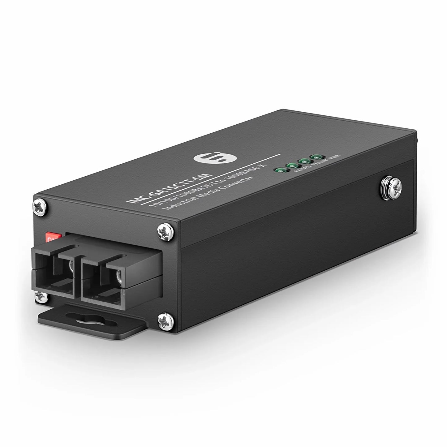 Mini Industrial Unmanaged 1x 10/100/1000Base-T RJ45 to 1x 1000Base-X Single Mode SC 1310nm 20km Gigabit Ethernet Media Converter, American Plug Standard