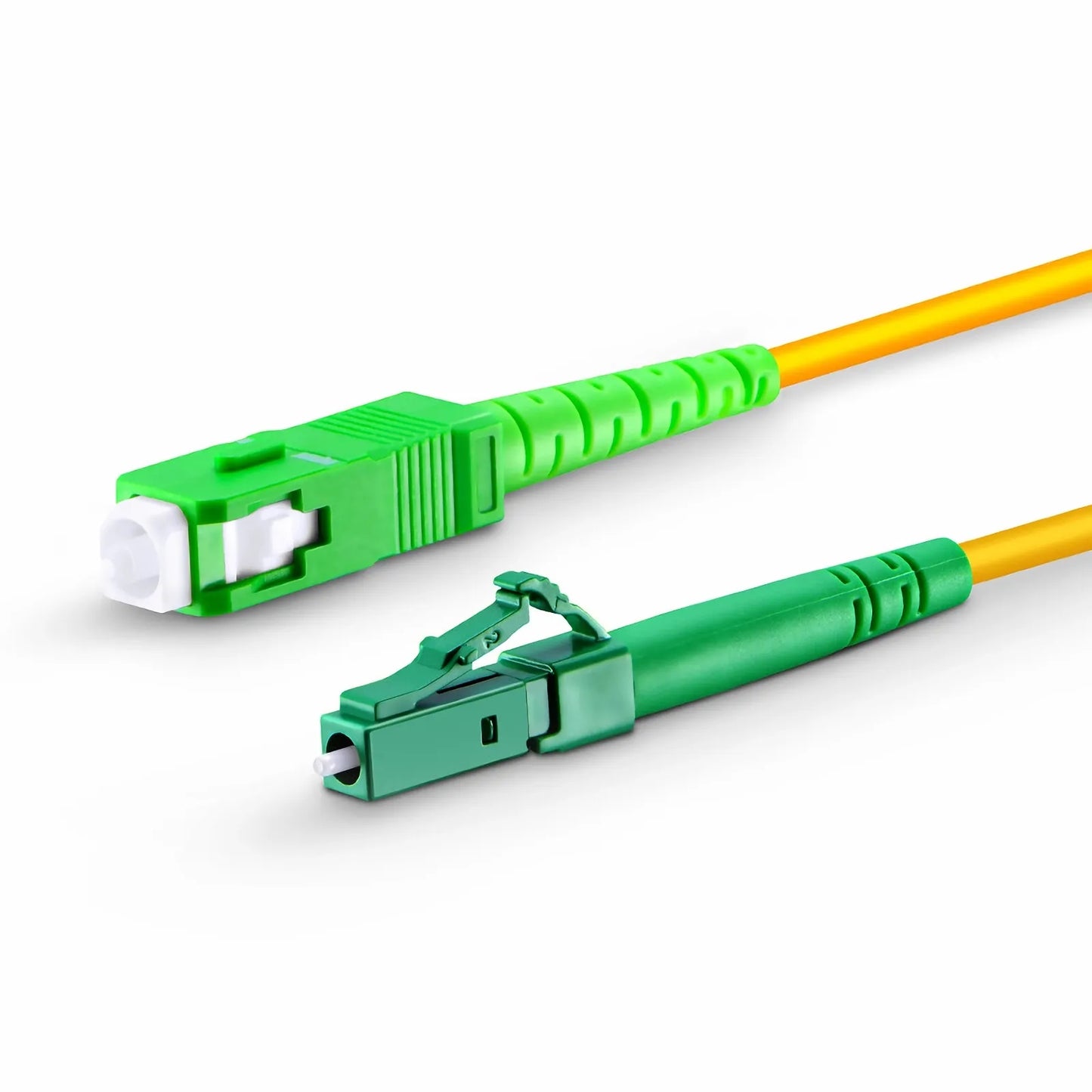 10m (33ft) Fiber Patch Cable, 1 Fiber, LC APC Simplex to SC APC Simplex, Single Mode (OS2), Riser (OFNR), 2.0mm, Tight-Buffered, Yellow