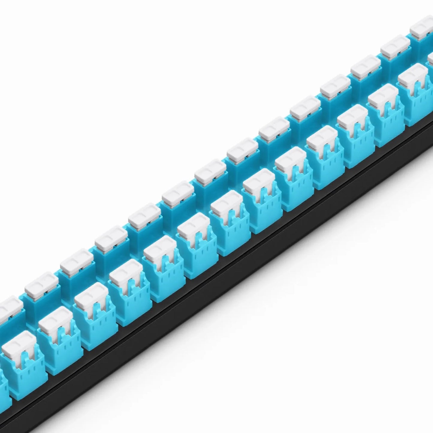 FHU™ 1U 19'' Fiber Adapter Panel, 96 Fibers OM4 Multimode, 48 x LC UPC Duplex (Aqua) Adapter, Ceramic Sleeve