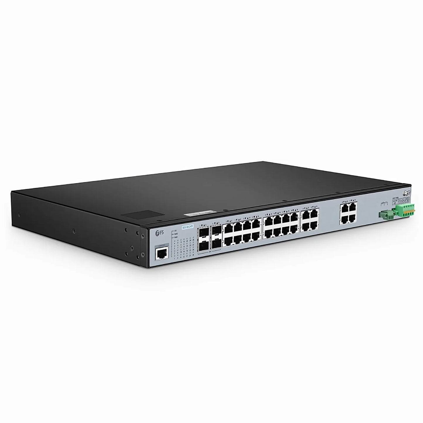 IES5100-24TF, 24-Port Gigabit Ethernet L2+ Managed Industrial Switch, 24 x 10/100/1000BASE-T, with 4 x 1Gb SFP, -40 to 85°C Operating Temperature