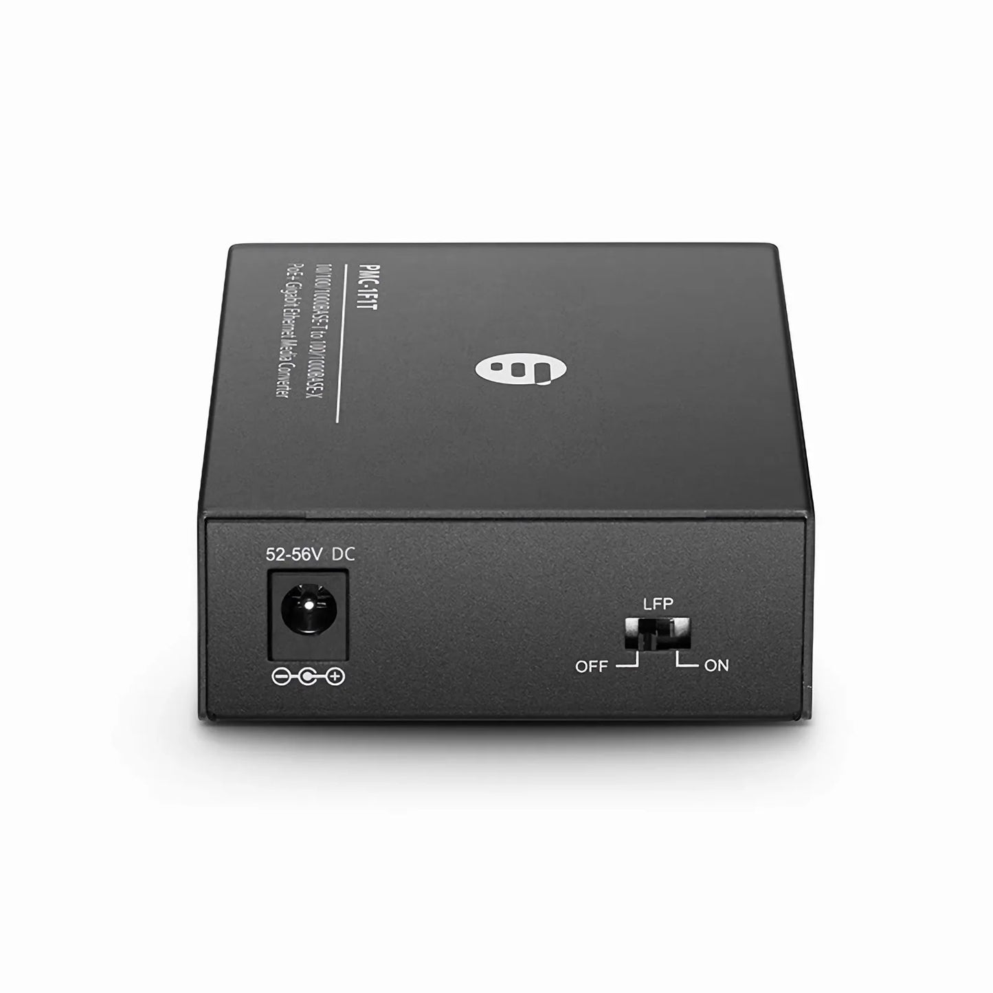 1x 10/100/1000Base-T to 1x 1000Base-X Single Mode SC 1310nm 10km Gigabit Ethernet PoE+ Media Converter, British Plug Standard