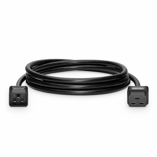 10ft (3m) IEC60320 C20 to IEC60320 C19 12AWG 250V/20A Power Extension Cord, Black