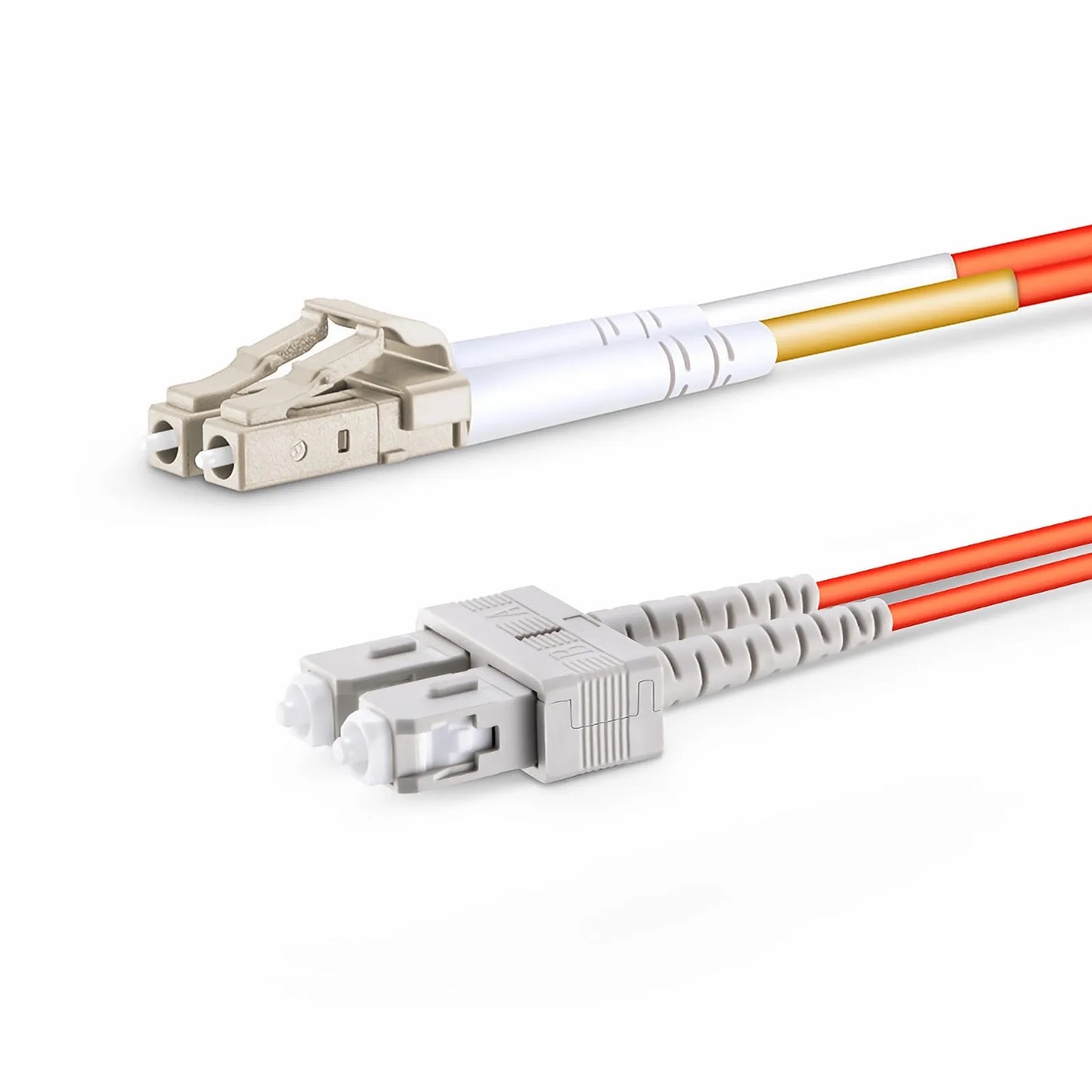 3m (10ft) Fiber Patch Cable, 2 Fibers, LC UPC Duplex to SC UPC Duplex, Multimode (OM2), Riser (OFNR), 2.0mm, Tight-Buffered, Orange