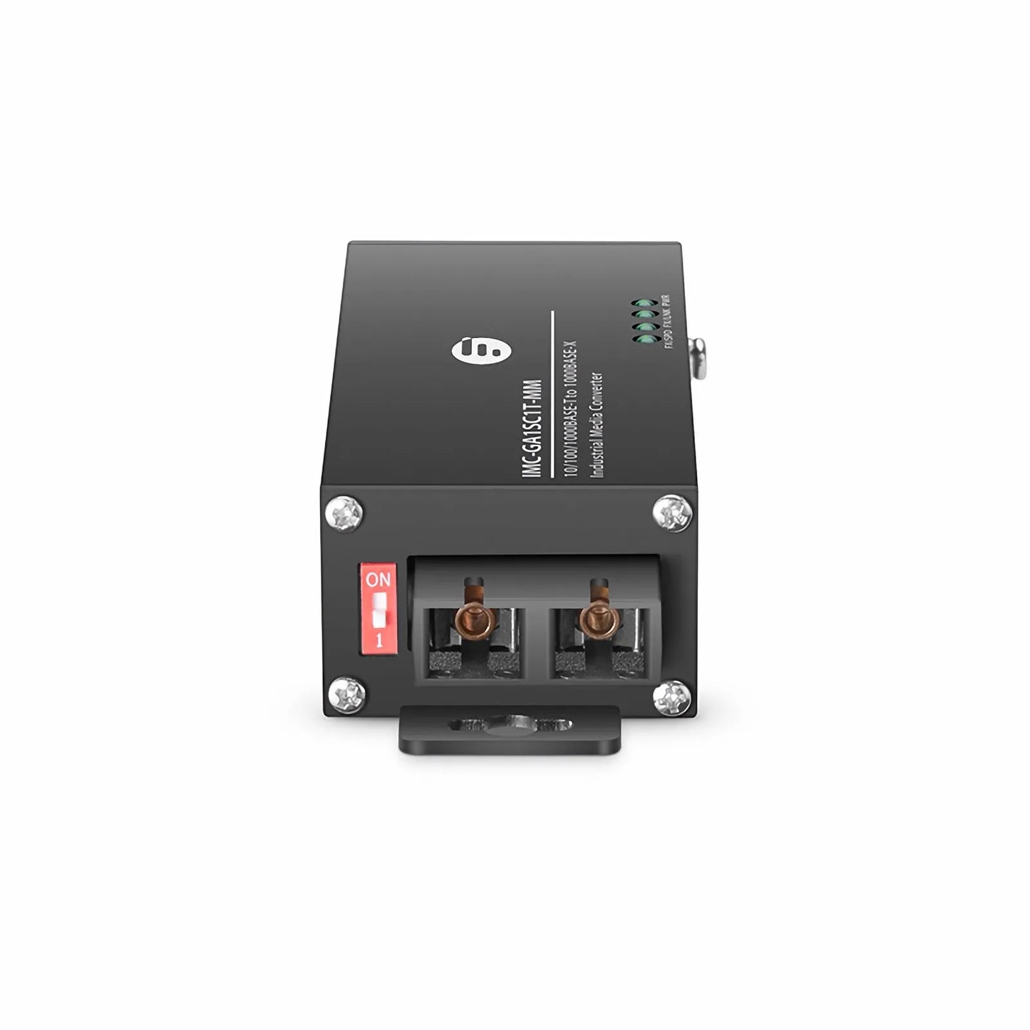 Mini Industrial 1x 10/100/1000Base-T RJ45 to 1x 1000Base-X Multimode SC 850nm 220/550m Gigabit Ethernet Media Converter, American Plug Standard