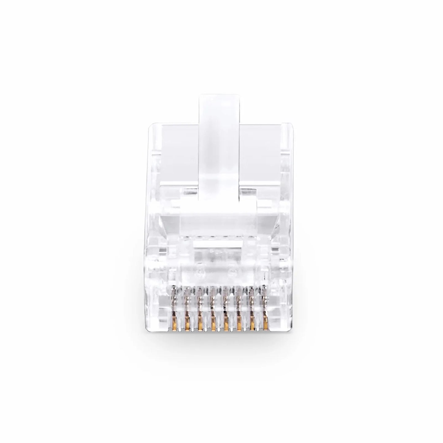 Cat6 RJ45 Pass Through Modular Plugs, Unshielded Network Connectors for 24AWG Twisted Pair Solid or Stranded Cable (50/Pack)