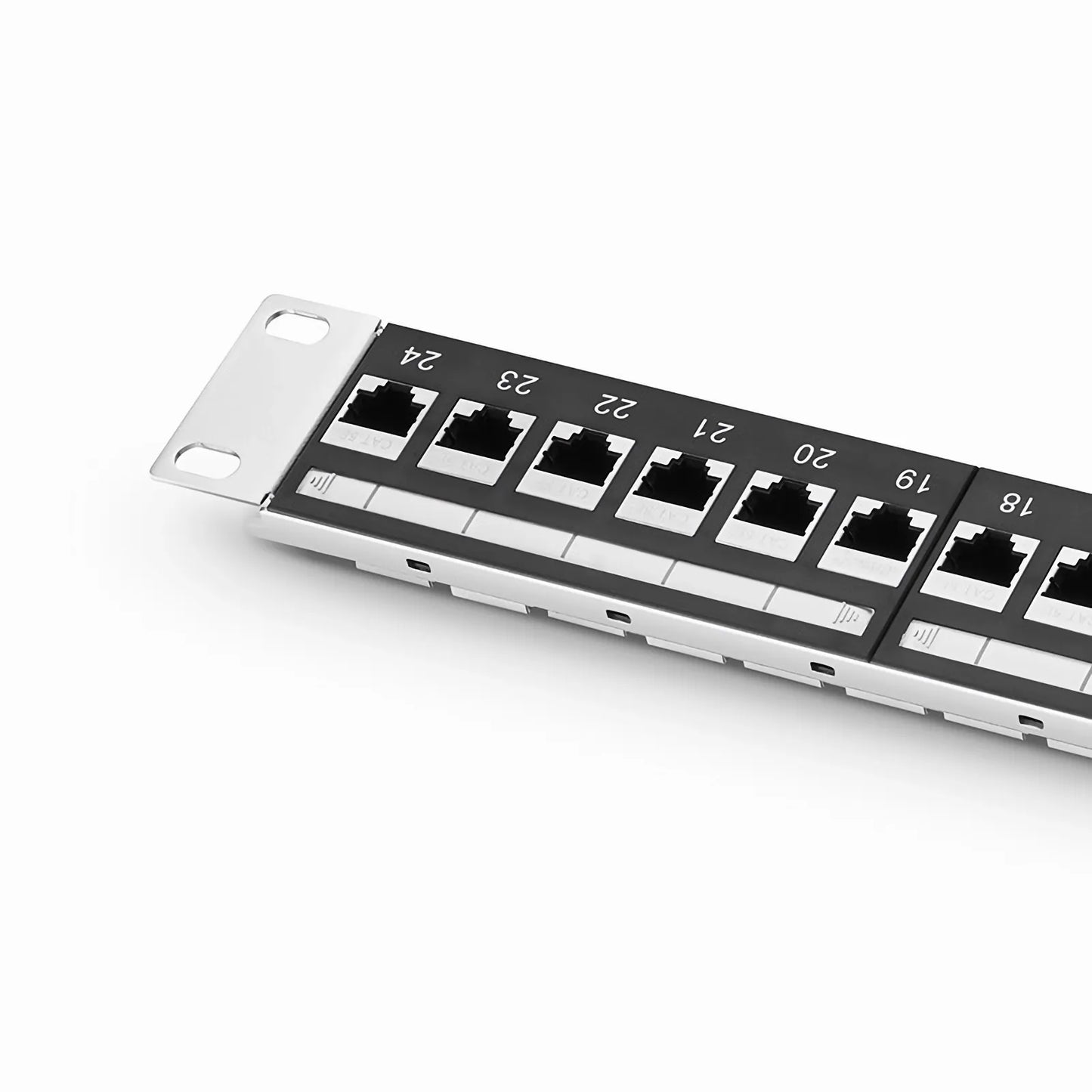 Cat5e Coupler Patch Panel, 24-Port, 1RU, Cable Management Bar Included