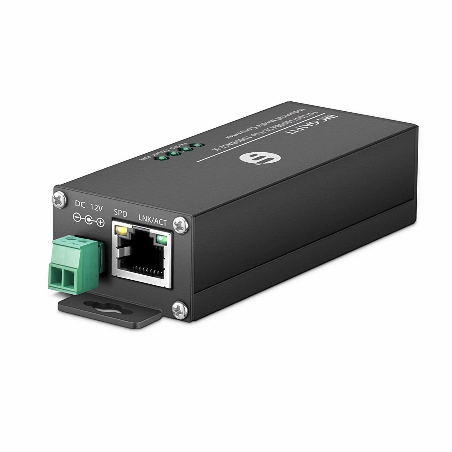 Mini Industrial Unmanaged 1x 10/100/1000Base-T RJ45 to 1x 1000Base-X SFP Gigabit Ethernet Media Converter, British Plug Standard