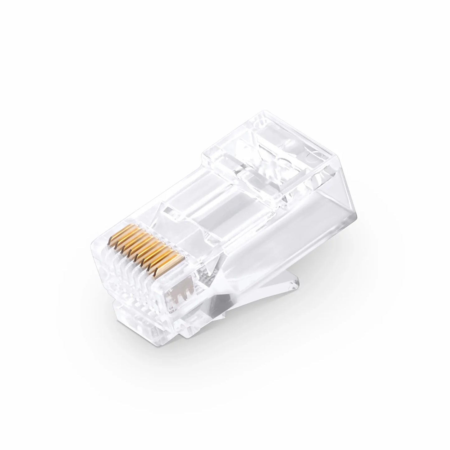 Cat6 RJ45 Pass Through Modular Plugs, Unshielded Network Connectors for 24AWG Twisted Pair Solid or Stranded Cable (50/Pack)