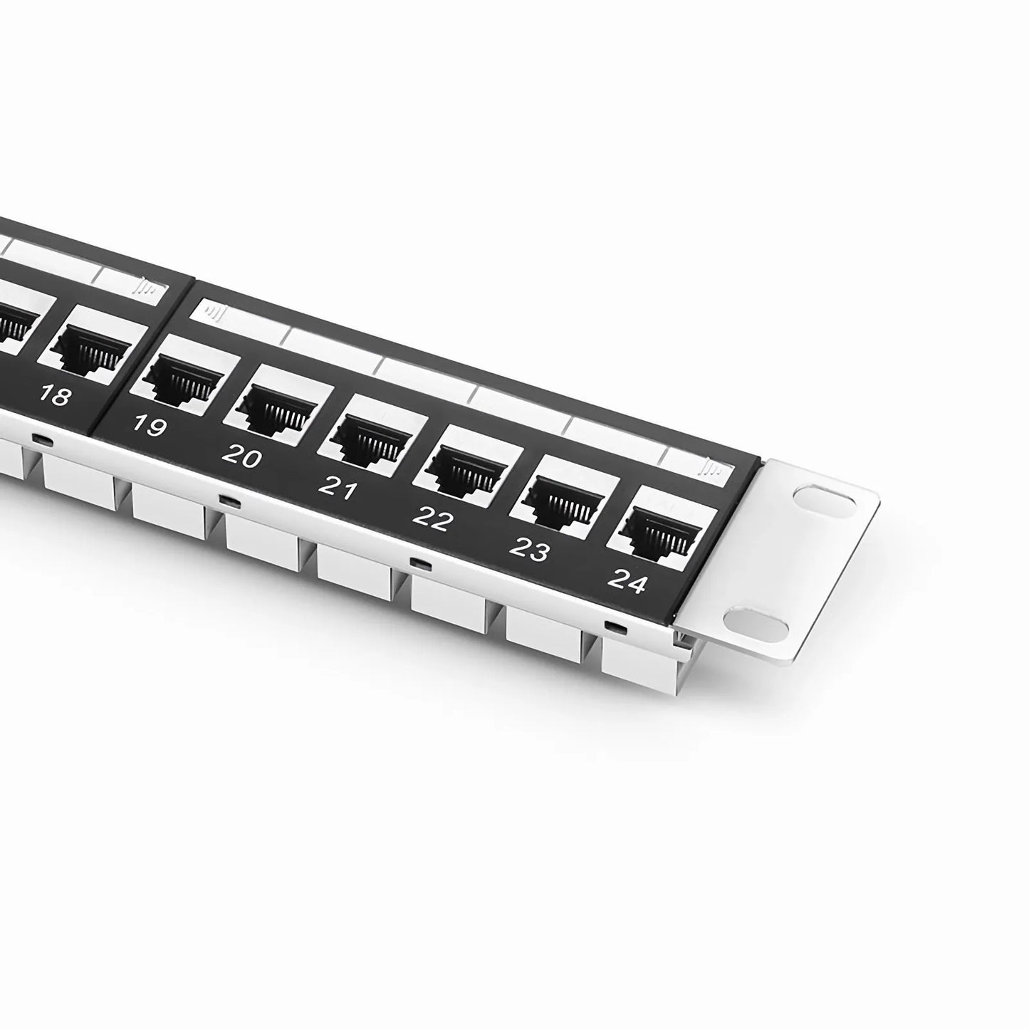 Cat5e Coupler Patch Panel, 24-Port, 1RU, Cable Management Bar Included