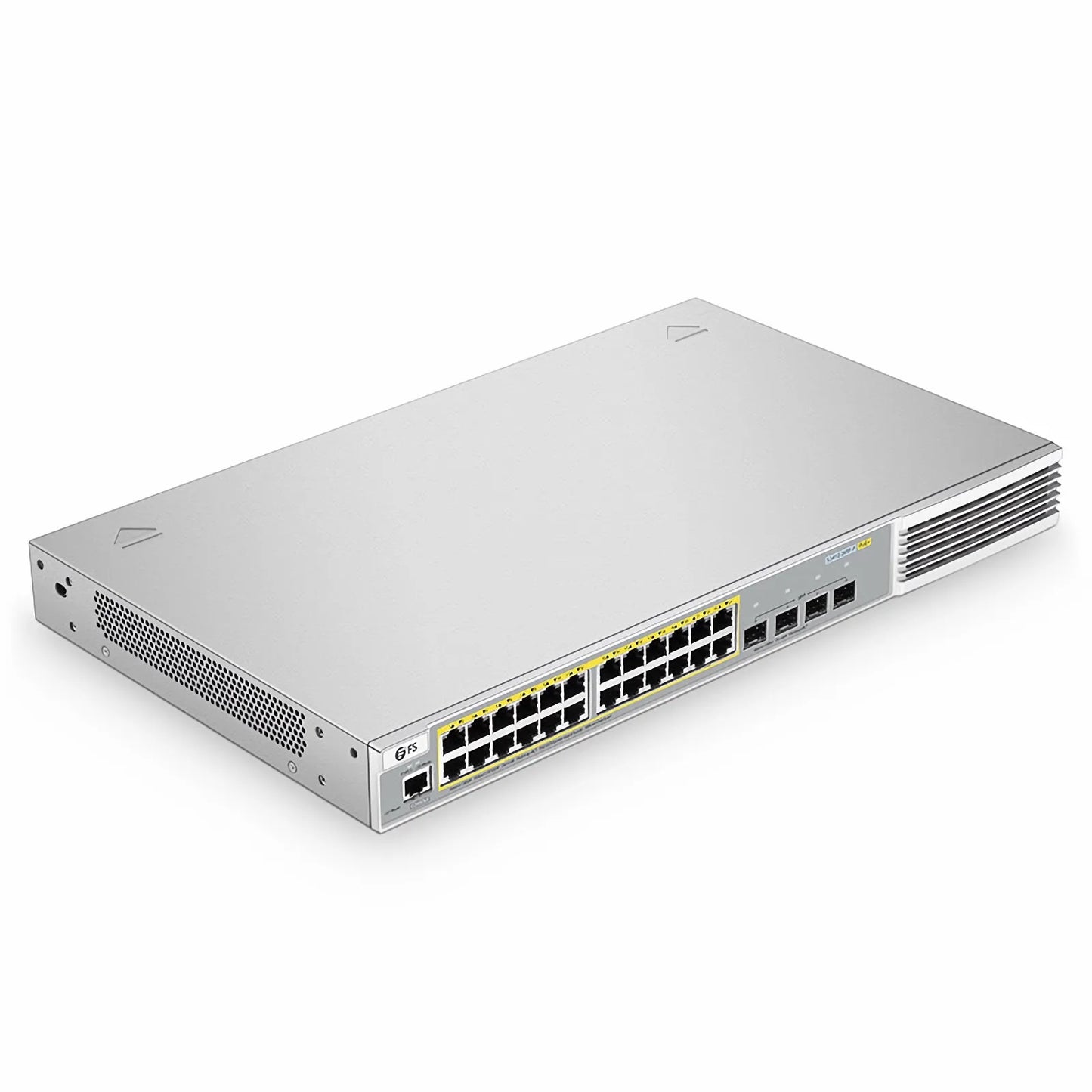 S3410-24TF-P, 24-Port Ethernet L2+ PoE+ Switch, 24 x PoE+ Ports @370W, with 4 x 1Gb SFP Uplinks, Stackable Switch, Broadcom Chip