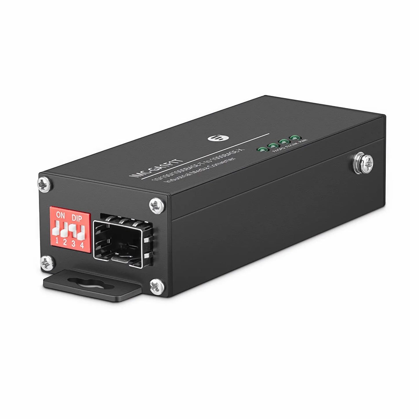 Mini Industrial Unmanaged 1x 10/100/1000Base-T RJ45 to 1x 1000Base-X SFP Gigabit Ethernet Media Converter, British Plug Standard