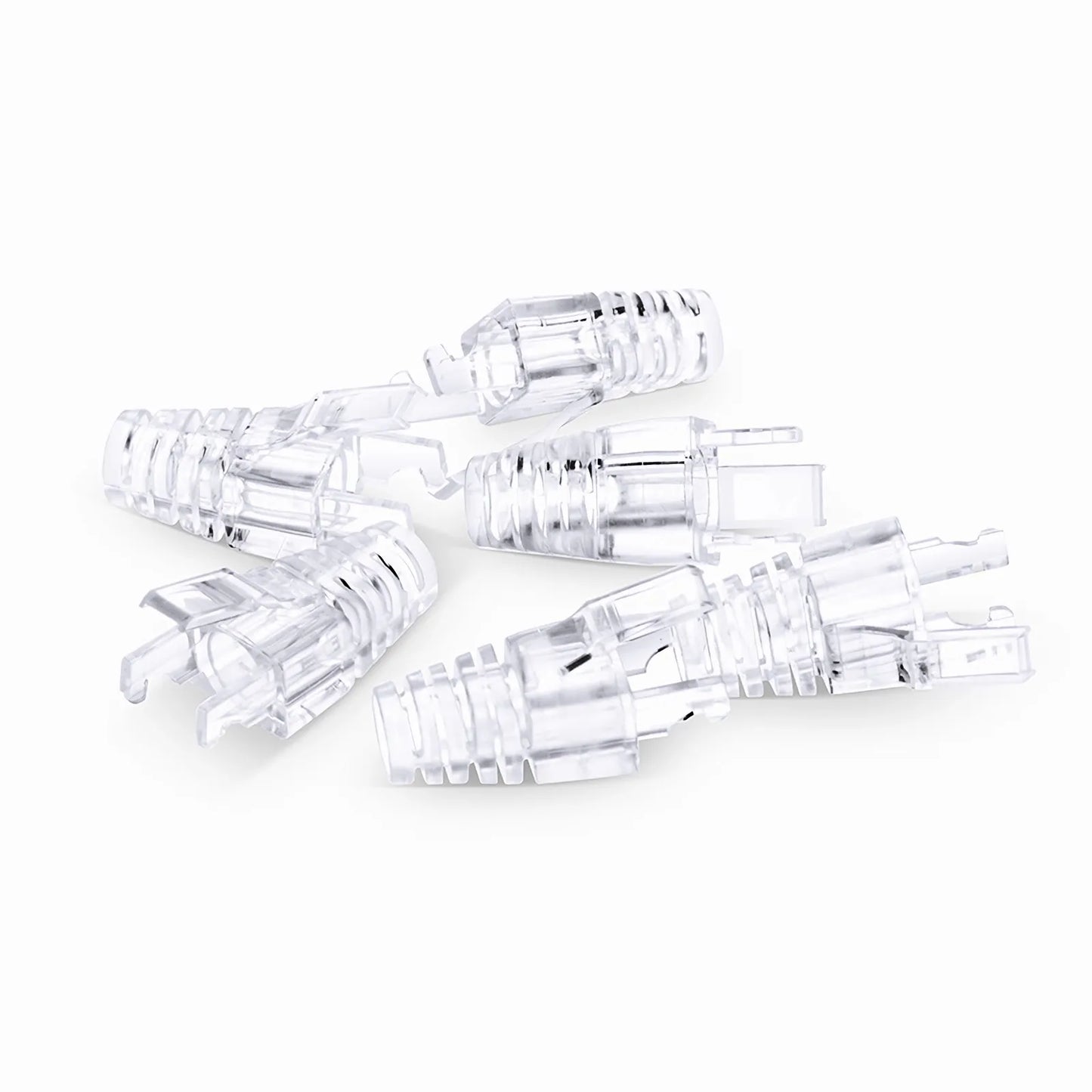 Cat6 RJ45 Strain Relief Boots, 6.0-6.5mm OD for Cat6 UTP 23~24AWG, F/UTP 26AWG Ethernet Network Cable, Transparent, 50PCS/Pack
