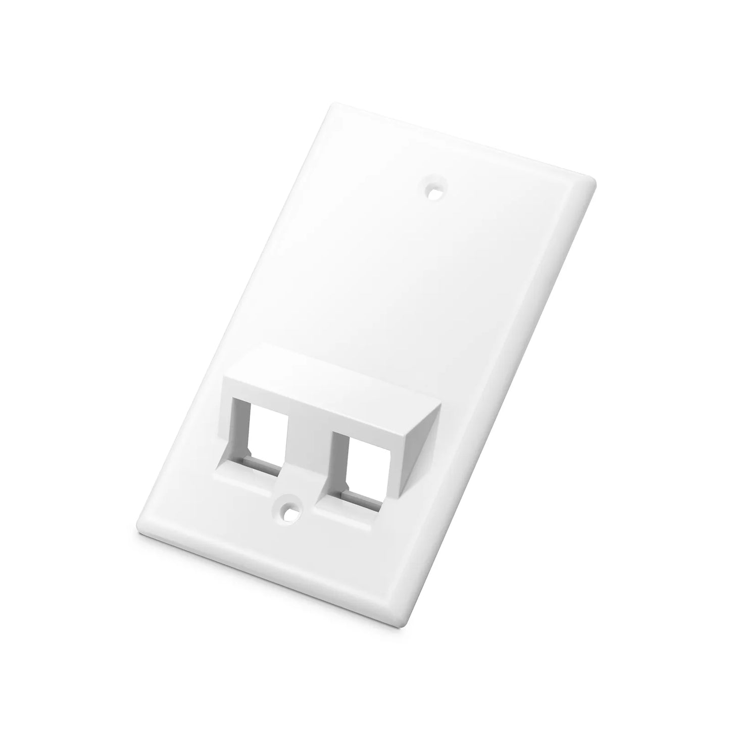 SyncEase Two Port Keystone Single Gang Wall Plate, White