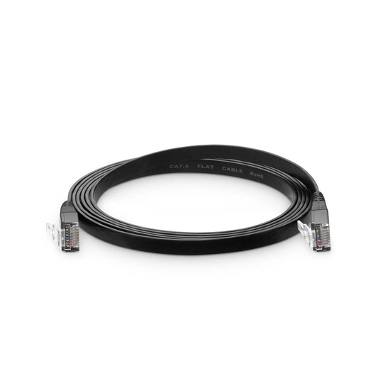 5ft (1.5m) Flat Cat6 32AWG Snagless Unshielded (U/UTP) PVC Ethernet Network Patch Cable, Black