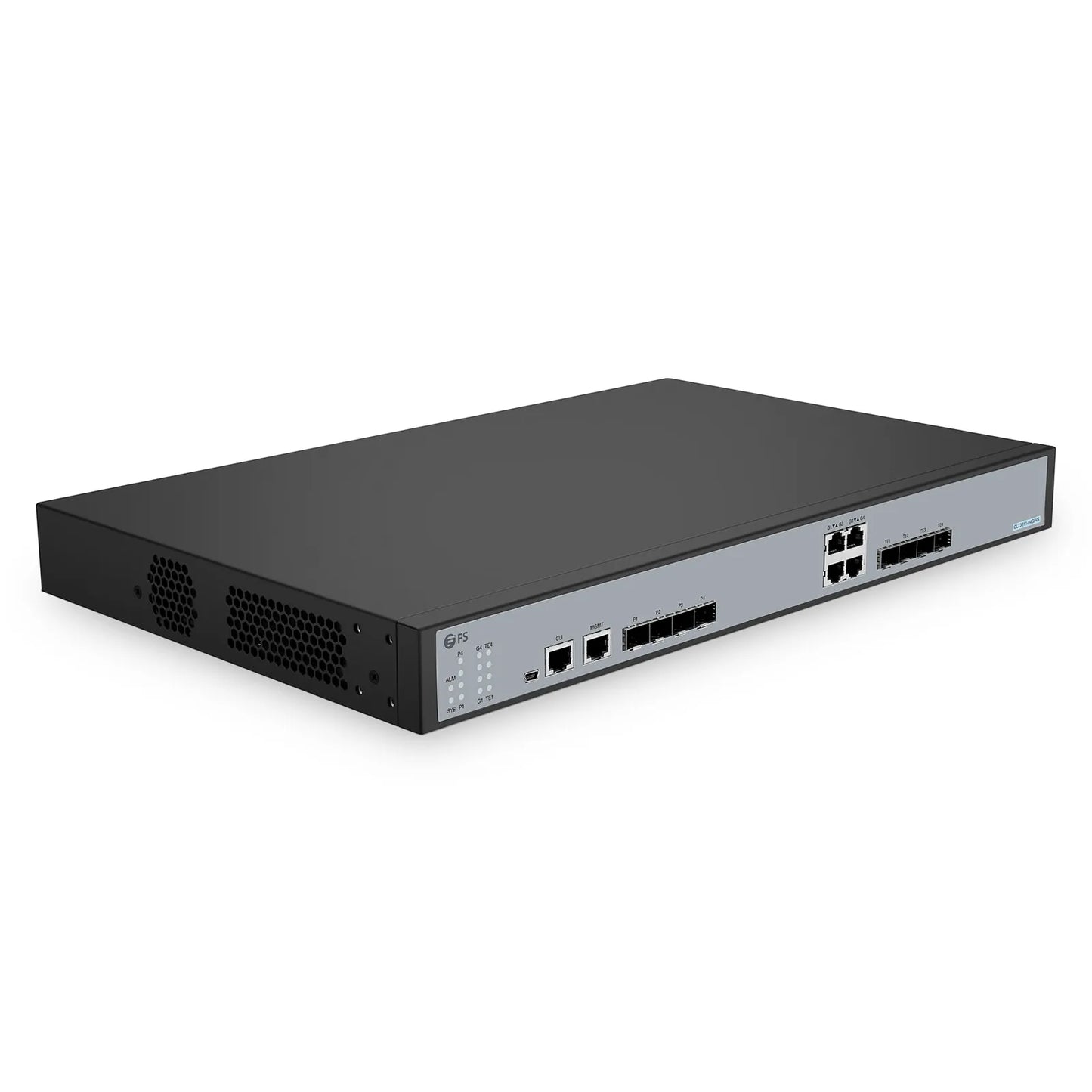 OLT3611-04GP4S, Layer 3 Feature 4-Port GPON OLT with 4 × Gigabit RJ45 and 4 × 10G SFP+ Uplink Ports, AC/DC Power Supply