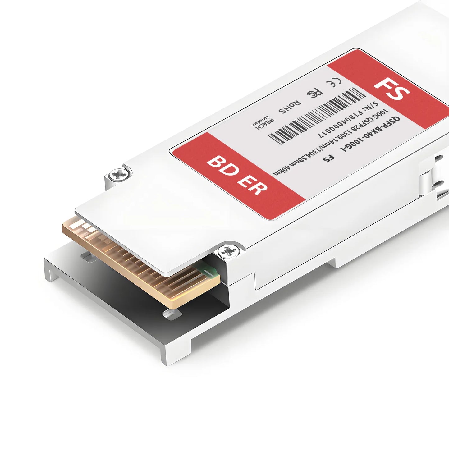 100GBASE-BX40-D QSFP28 BiDi 4 x 25G NRZ 1309.14nm-TX/1304.58nm-RX 40km DOM Simplex LC/APC SMF Optical Transceiver Module for FS Switches (Industrial)
