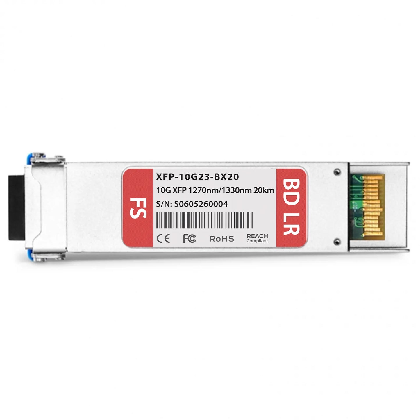 Cisco XFP-10G-BX20U Compatible 10GBASE-BX XFP BiDi 1270nm-TX/1330nm-RX 20km DOM Simplex LC SMF Optical Transceiver Module