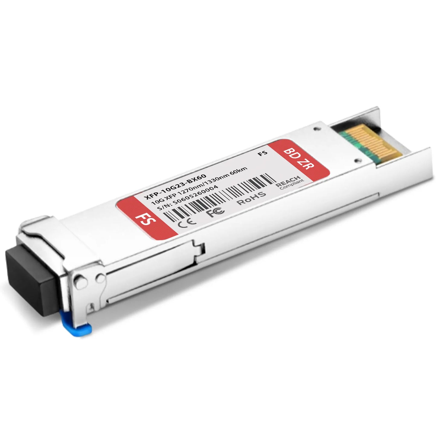 10GBASE-BX XFP BiDi 1270nm-TX/1330nm-RX 60km DOM Simplex LC SMF Optical Transceiver Module for FS Switches