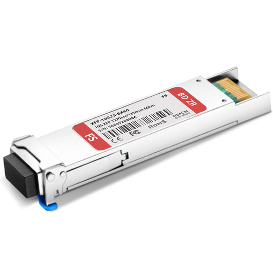 10GBASE-BX XFP BiDi 1270nm-TX/1330nm-RX 60km DOM Simplex LC SMF Optical Transceiver Module for FS Switches