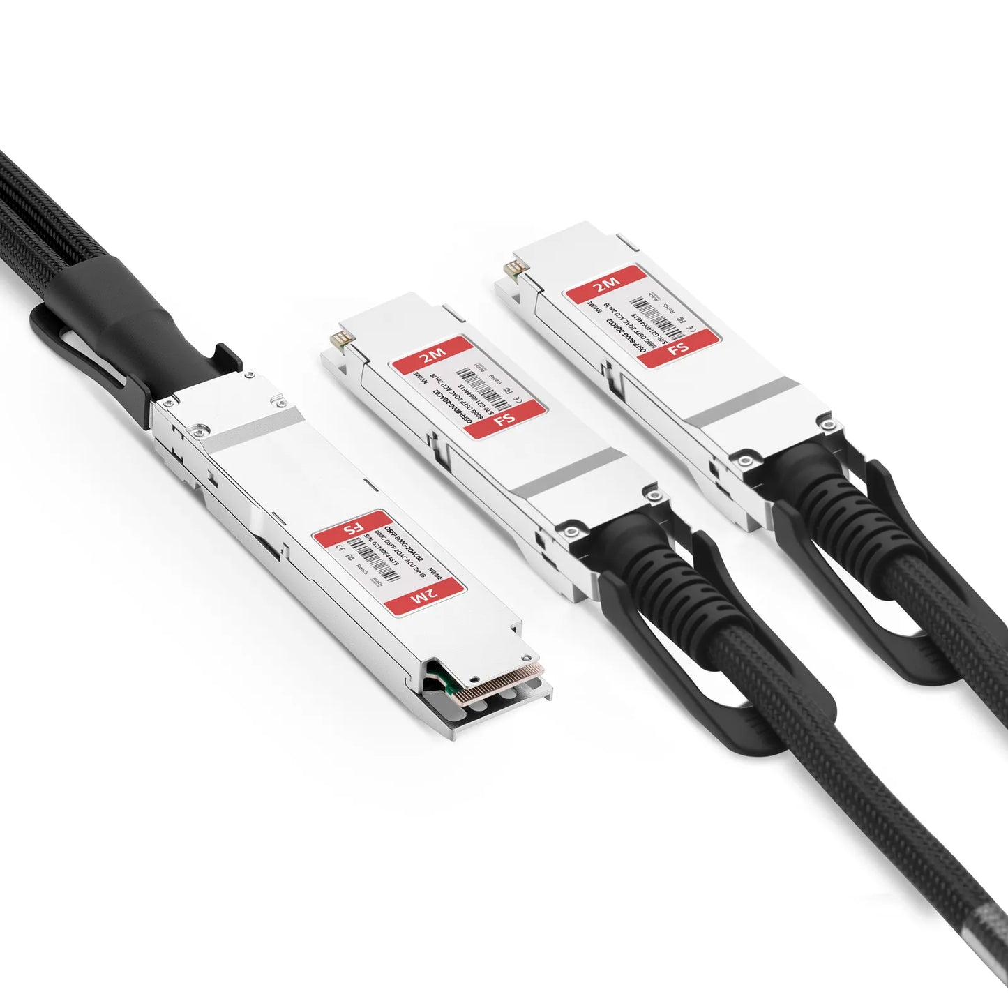2m (7ft) NVIDIA/Mellanox MCA7J65-N002 Compatible 800G Twin-port OSFP 8 x 100G PAM4 Finned Top to 2 x 400G QSFP112 4 x 100G PAM4 InfiniBand NDR Active Direct Attach Copper Breakout Cable for Quantum-2 Switches and ConnectX-7 HCA