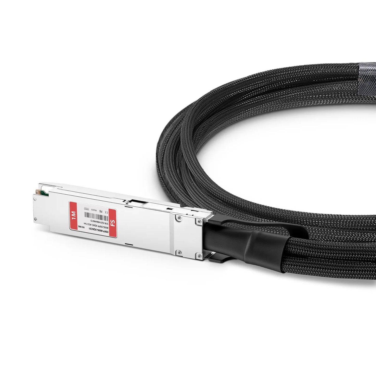 1m (3ft) NVIDIA/Mellanox MCA7J65-N001 Compatible 800G Twin-port OSFP 8 x 100G PAM4 Finned Top to 2 x 400G QSFP112 4 x 100G PAM4 Ethernet Active Direct Attach Copper Breakout Cable